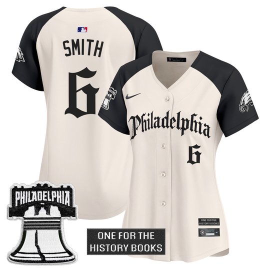 Women's Eagles 'Retro Newspaper Edition' Vapor Baseball Jersey - All Stitched