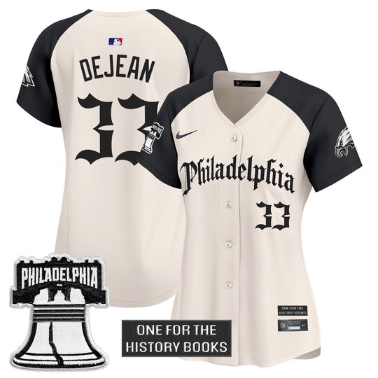 Women's Eagles 'Retro Newspaper Edition' Vapor Baseball Jersey - All Stitched