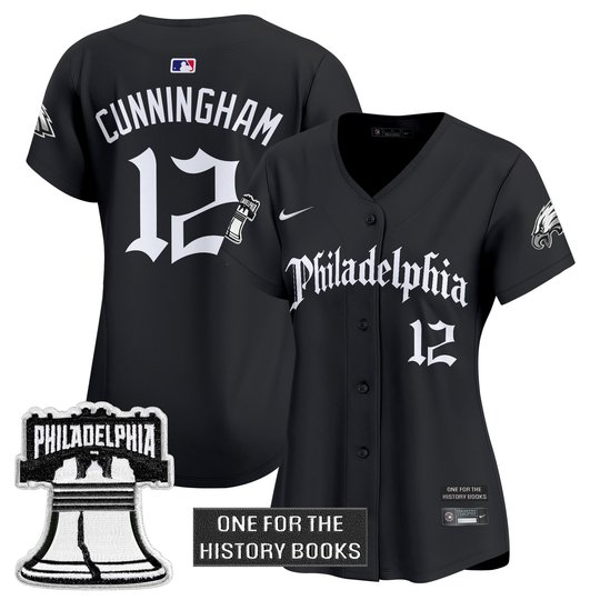 Women's Eagles 'Retro Newspaper Edition' Vapor Baseball Jersey - All Stitched