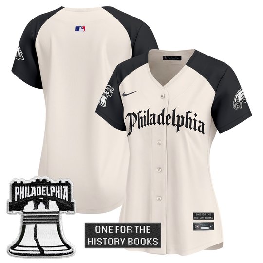 Women's Eagles 'Retro Newspaper Edition' Vapor Baseball Jersey - All Stitched