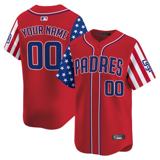 San Diego Padres 2025 Independence Day Vapor Premier Limited Custom Jersey - All Stitched