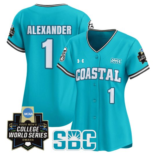 Women's Coastal Carolina Chanticleers 2025 World Series Vapor Premier Limited Jersey - All Stitched