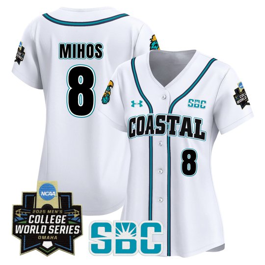 Women's Coastal Carolina Chanticleers 2025 World Series Vapor Premier Limited Jersey - All Stitched