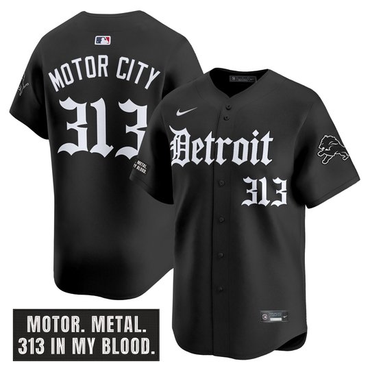 Men's Detroit Lions 'Motor Gothic Edition' Vapor Premier Limited Jersey - All Stitched