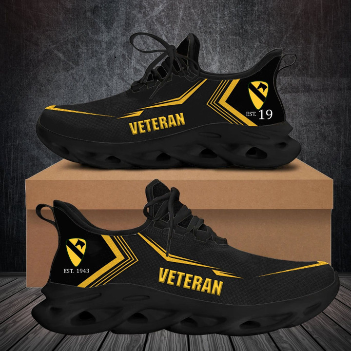 Division Of Veteran - Personalized Black Clunky Sneakers