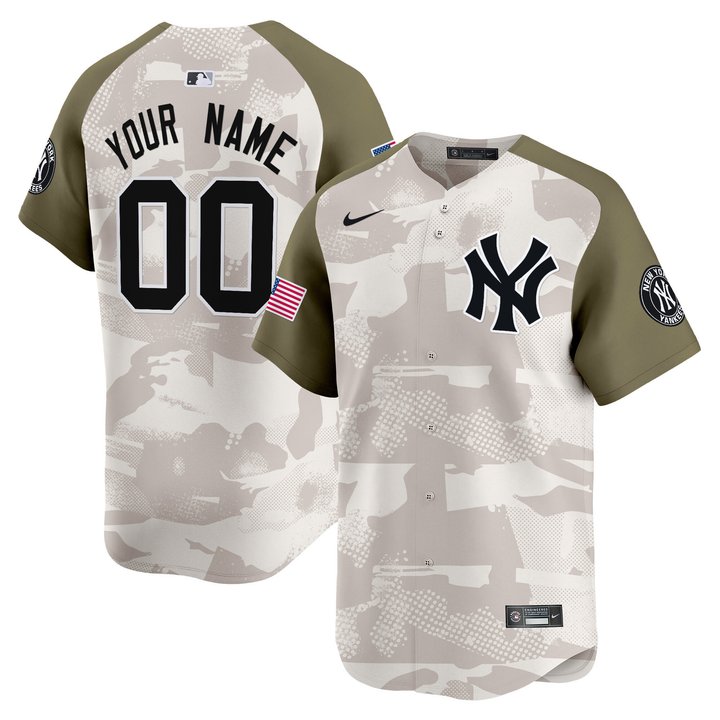 New York Yankees 2025 Armed Forces Day Vapor Premier Limited Custom Jersey -  Stitched