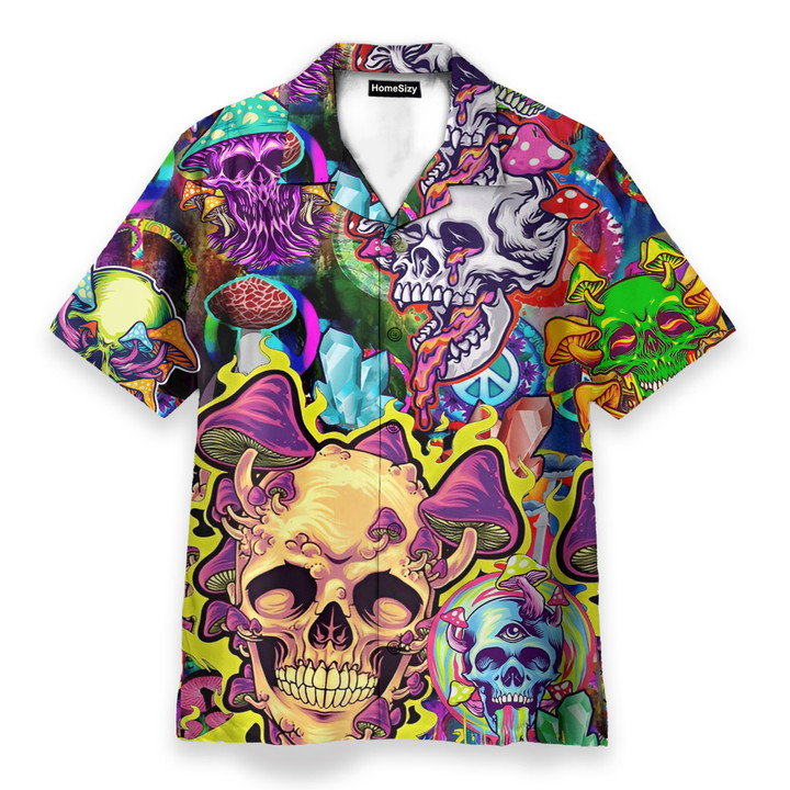 Mushroom Skull Trippy Hawaiian Shirt