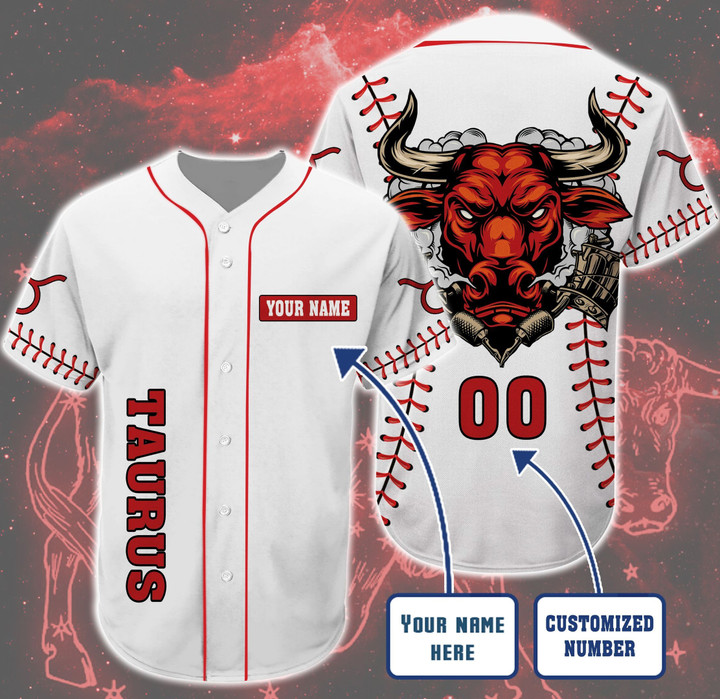 Personalized custom cosplay Name Taurus Zodiac Baseball Tee Jersey Shirt MTC105062Td