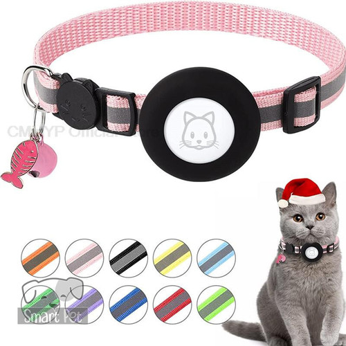 Pet Dog Cat Collar Airtag Case Nylon Pet Collar Reflective Soft Anti-lost Tracking Collar Dogs Supplies Suit For Cats Chihuahua
