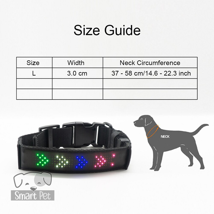 Hi-Tech Display Dog Collar App Control LED luminous Collar for Dogs Anti-lost Custom Text Rolling Necklace Supplies Pet Products
