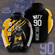 T J Watt Pittsburgh Steelers 3d Full Printing Unisex Hoodie T-shirt