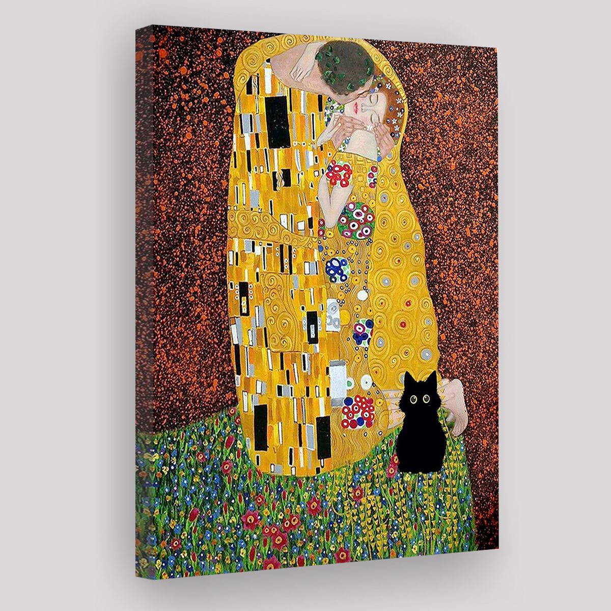 Tableau Toile Gustav Klimt "Fille Aux Larmes Dorées" - Impression Sur Toile Tendue