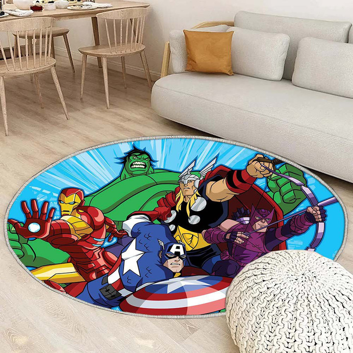 Tapis Super-héros Marvel - Rond Rare, Doux, Livraison Gratuite