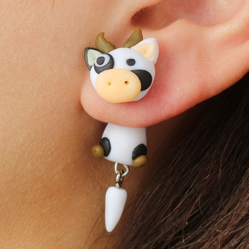 Cute Cow Stud Earring