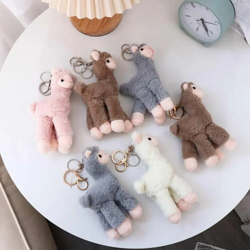 Whimsical Woolly Alpaca Keychain