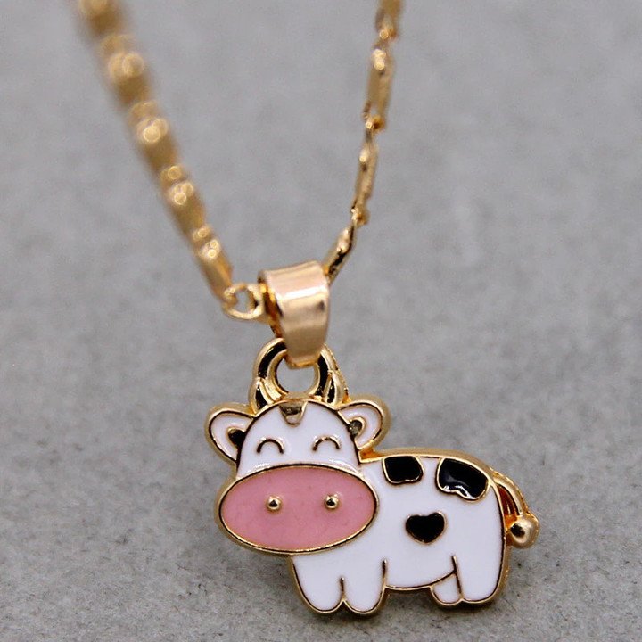 camin cute cow necklace