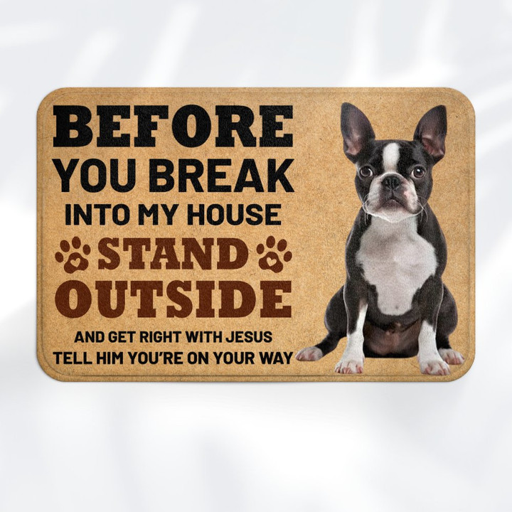 Boston Terrier Dog Superior Door Mat