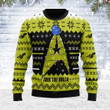 Christmas Sweater Star Trek The Halls Yellow