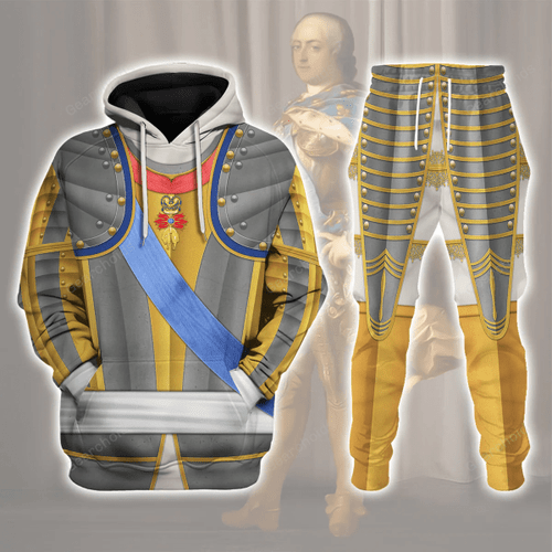 Gearchoids Louis XV of France Armour Costume All Over Print Hoodie Sweatshirt T-Shirt Tracksuit