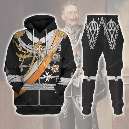Gearchoids Kaiser Wilhelm II Uniform German Emperor & King of Prussia Costume Hoodie Sweatshirt T-Shirt Tracksuit