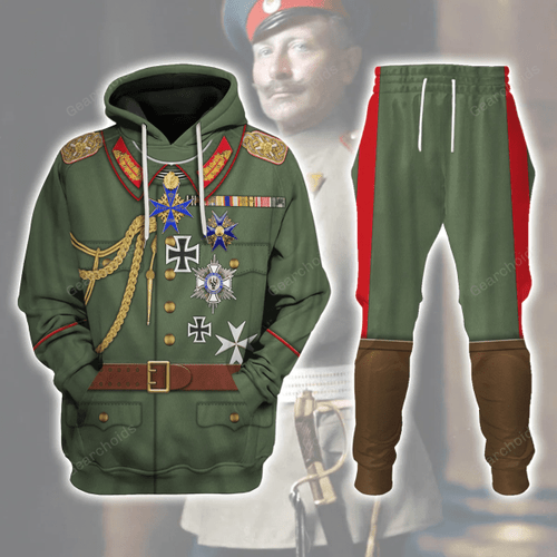 Gearchoids Wilhelm II Uniform German Emperor Costume Hoodie Sweatshirt T-Shirt Tracksuit