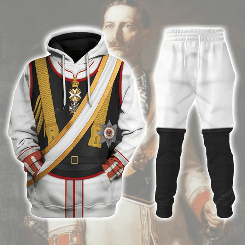Gearchoids Kaiser Wilhelm II Uniform Garde du German Emperor Costume Hoodie Sweatshirt T-Shirt Tracksuit