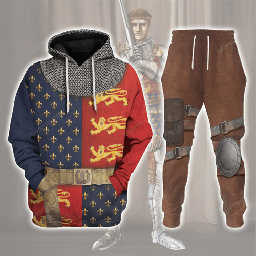Gearchoids Henry V of England Knight Costume Hoodie Sweatshirt T-Shirt Tracksuit