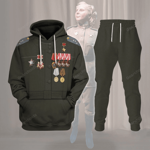 Gearchoids Lydia Litvyak WWII Fighter Pilot Costume Hoodie Sweatshirt T-Shirt Tracksuit