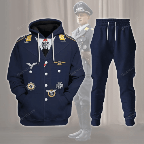 Gearchoids WWII Erich Alfred Hartmann Costume Hoodie Sweatshirt T-Shirt Tracksuit