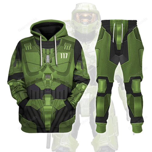 Master Chief Halo Infinite Costume Hoodie Sweatshirt T-Shirt Zip Hoodie Sweatpants