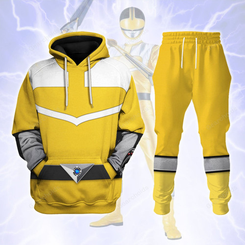 Power Rangers Time Force (2001) Yellow Hoodies Sweatshirt T-shirt Hawaiian Tracksuit