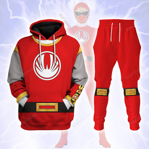 Power Rangers Ninja Storm Red Ranger Hoodies Sweatshirt T-shirt Hawaiian Tracksuit