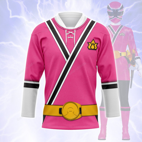 Gearchoids Pink Power Rangers Samurai Hockey Jersey