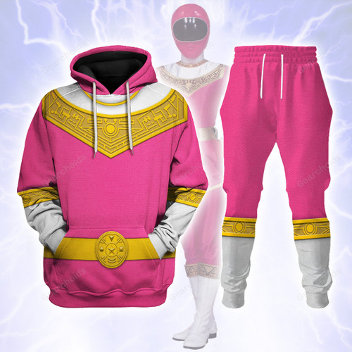 Gearchoids Pink Power Rangers Zeo Hoodies Sweatshirt T-shirt Hawaiian Tracksuit