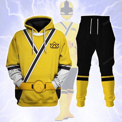 Gearchoids Yellow Power Rangers Samurai Hoodies Sweatshirt T-shirt Hawaiian Tracksuit