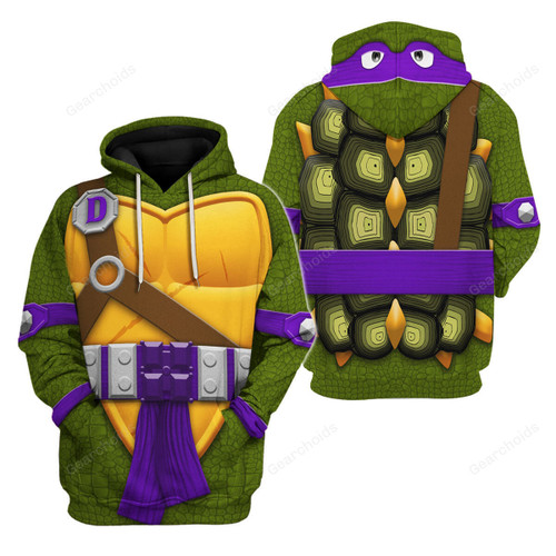 Gearhomie Donatello TMNT Costume Hoodie Sweatshirt T-Shirt Sweatpants