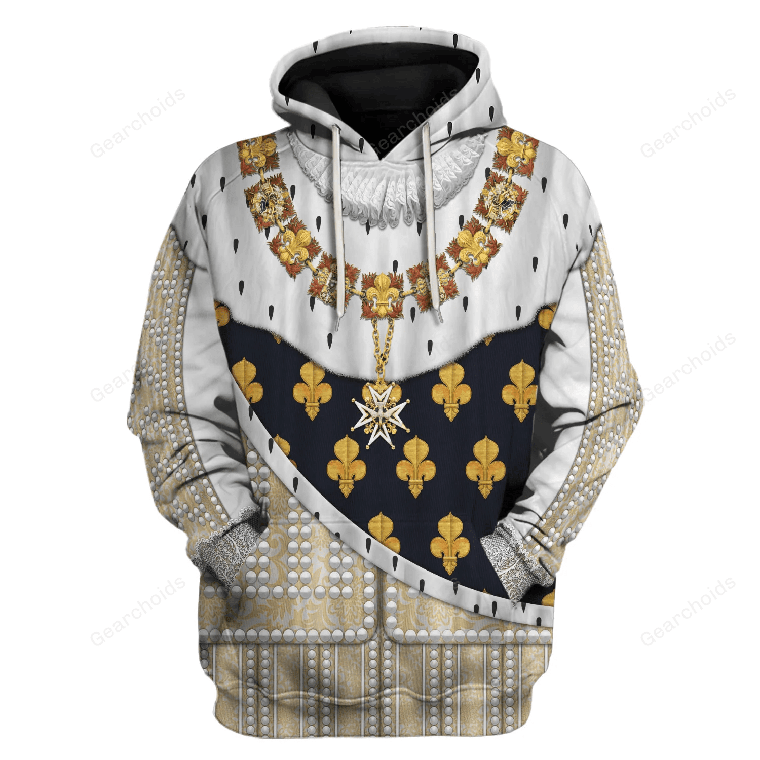 Gearchoids Louis XIII roi de France Costume All Over Print Hoodie Sweatshirt T-Shirt Tracksuit