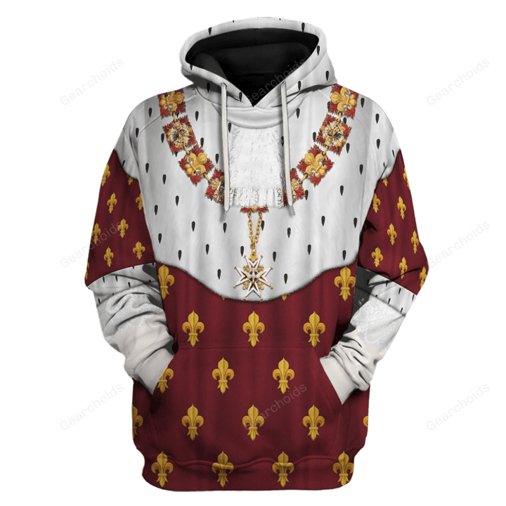 Gearchoids Charles X of France Coronation Robes Red Costume All Over Print Hoodie Sweatshirt T-Shirt Tracksuit