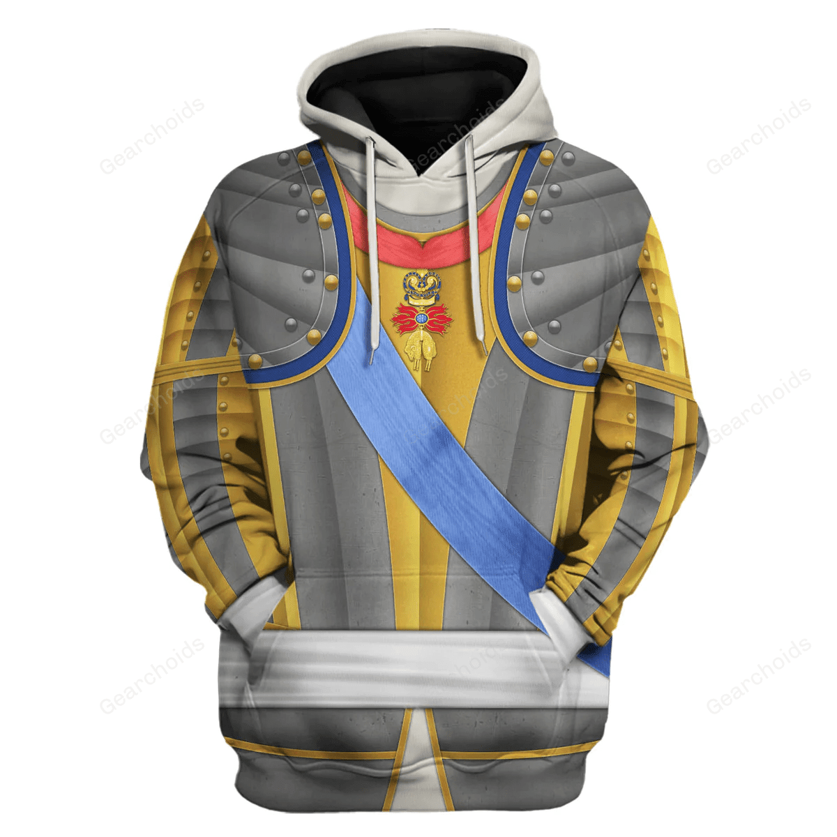 Gearchoids Louis XV of France Armour Costume All Over Print Hoodie Sweatshirt T-Shirt Tracksuit