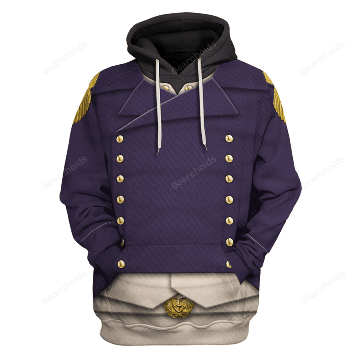 Gearchoids Royal Navy Captain-1806 Uniform All Over Print Hoodie Sweatshirt T-Shirt Tracksuit