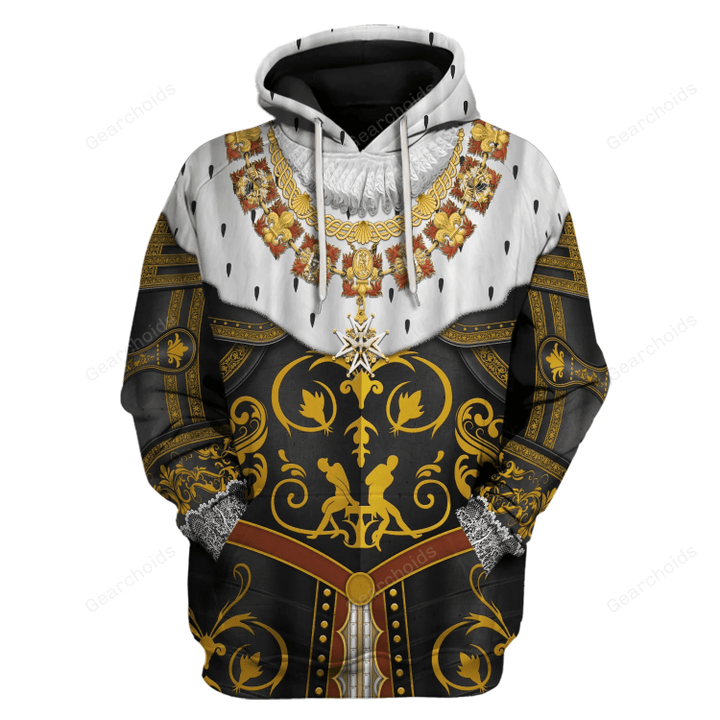 Gearchoids Henry IV De Bourbon Coronation Robes Costume All Over Print Hoodie Sweatshirt T-Shirt Tracksuit