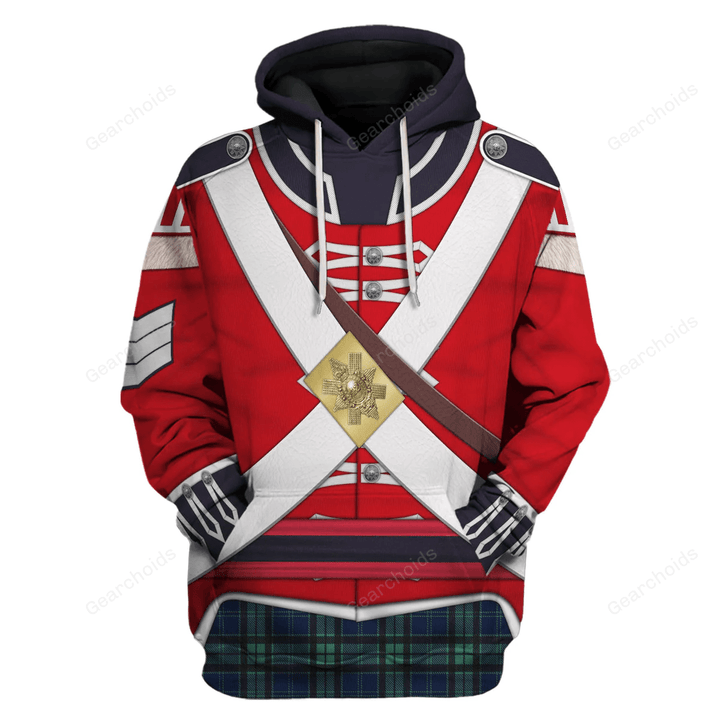 Gearchoids 42nd Foot (Royal Highland) Private Grenadier Company (1812-1815) Uniform All Over Print Hoodie Sweatshirt T-Shirt Tracksuit