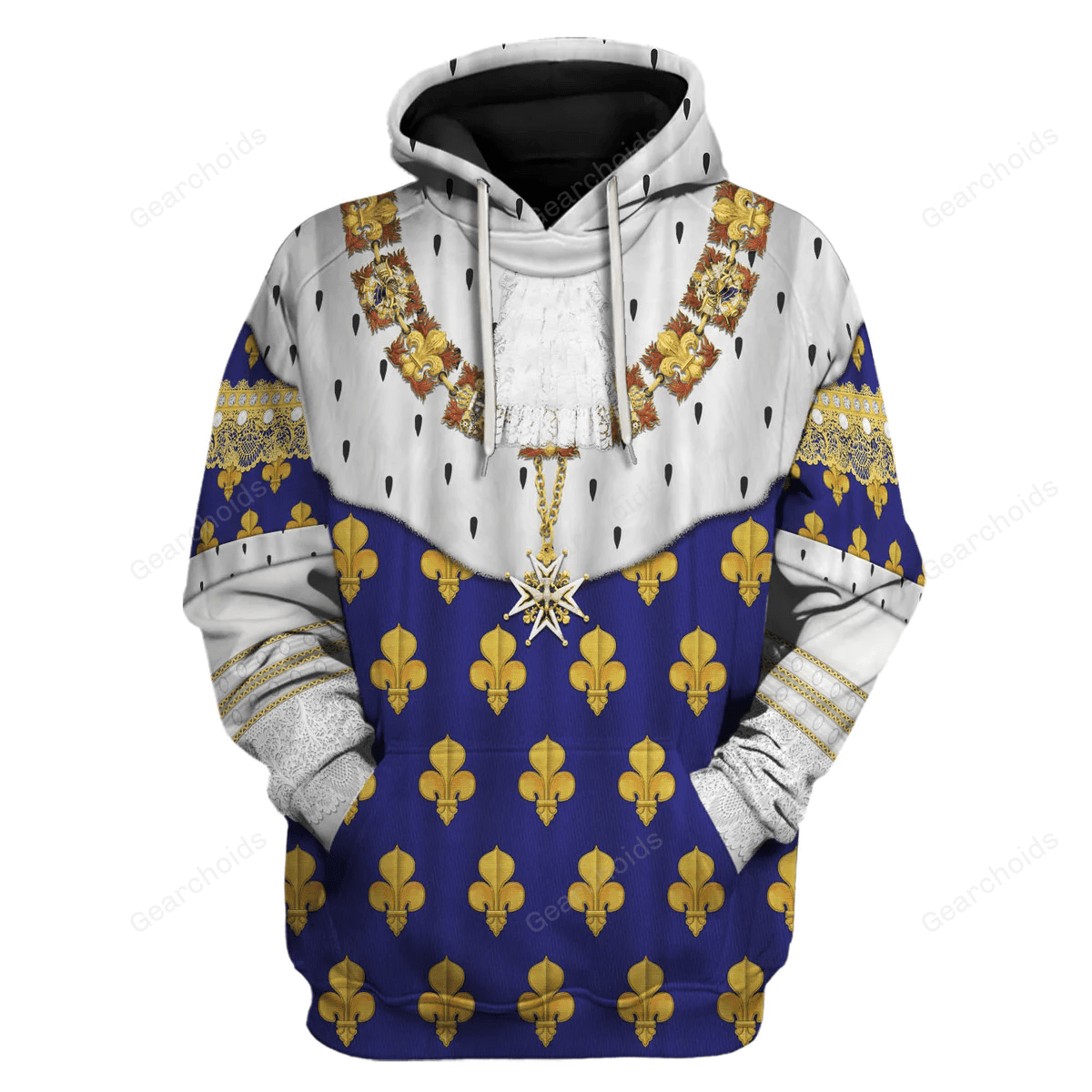 Gearchoids Louis XV of France in Coronation Robes Costume All Over Print Hoodie Sweatshirt T-Shirt Tracksuit