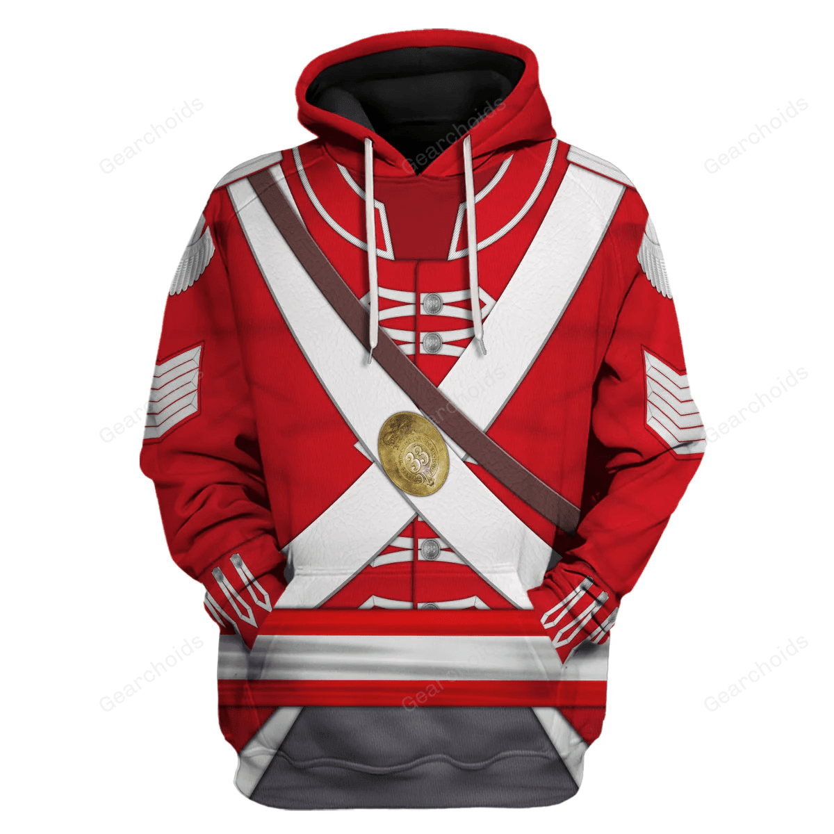 Gearchoids 33rd Foot (1st Yorkshire West Riding) Sergeant- Centre Company (1812-1815) Uniform All Over Print Hoodie Sweatshirt T-Shirt Tracksuit