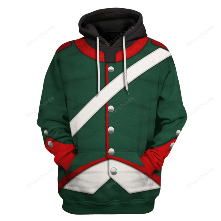 Gearchoids Napoleonic French Light Cavalry-Chasseur A Cheval-Campaign Dress (1806-1815) Uniform All Over Print Hoodie Sweatshirt T-Shirt Tracksuit