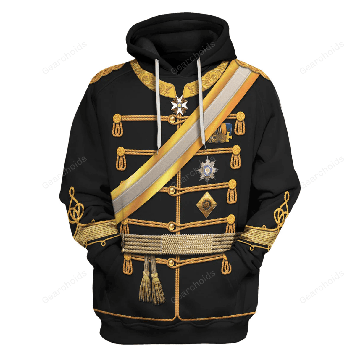 Gearchoids Kaiser Wilhelm I in a Hussar's Uniform German Emperor Costume Hoodie Sweatshirt T-Shirt Tracksuit