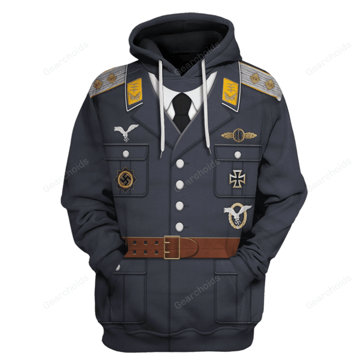 Gearchoids Service Uniform Of A German Air Force (Luftwaffe) Captain, WW2 Costume Hoodie Sweatshirt T-Shirt Tracksuit