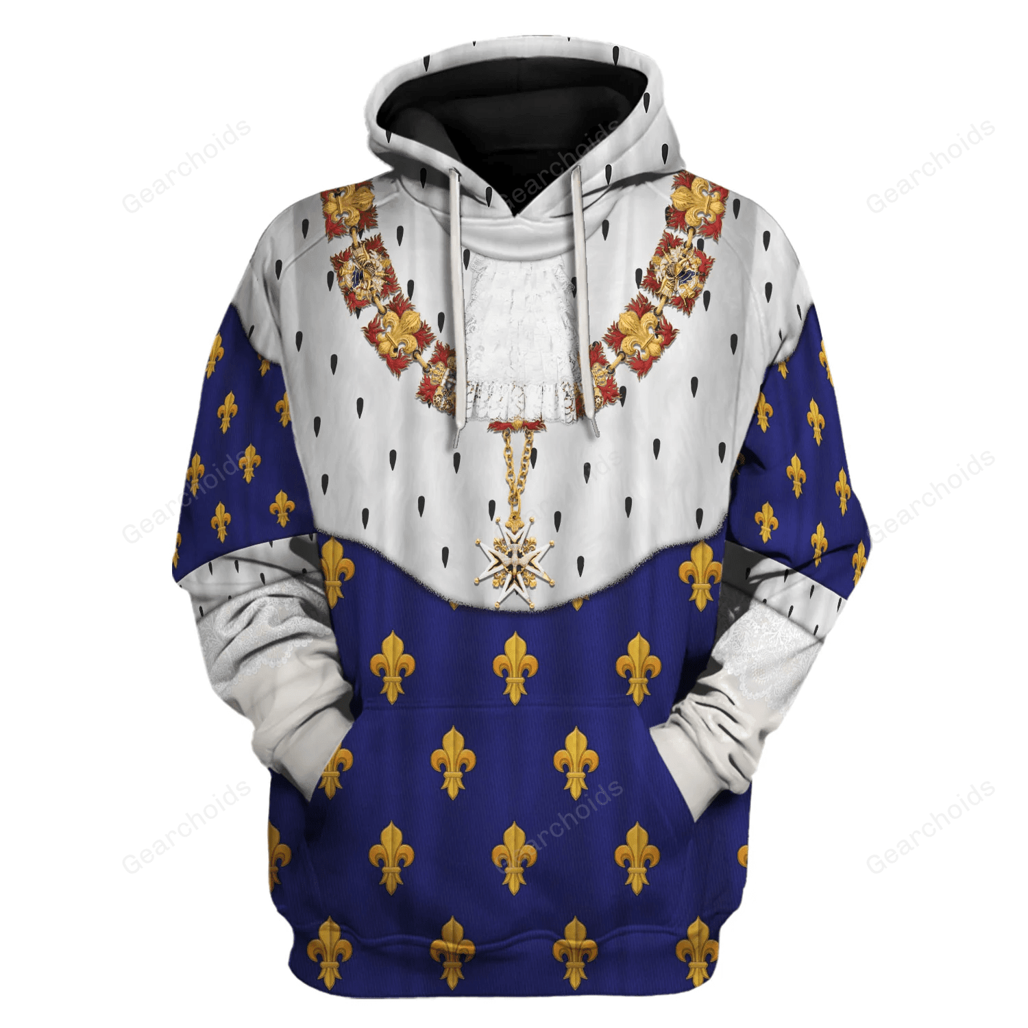 Gearchoids Charles X of France in Coronation Robes Blue Costume All Over Print Hoodie Sweatshirt T-Shirt Tracksuit