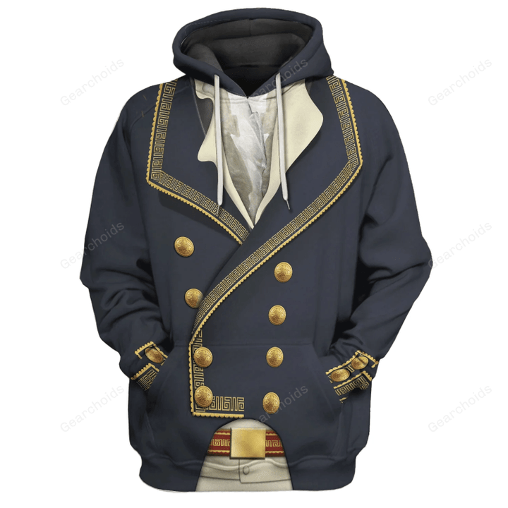 Gearchoids Marquis de Lafayette American Revolutionary War Costume Hoodie Sweatshirt T-Shirt Tracksuit