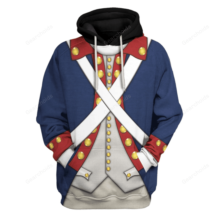 Gearchoids Patriot Soldier in American Revolution Costume Hoodie Sweatshirt T-Shirt Tracksuit